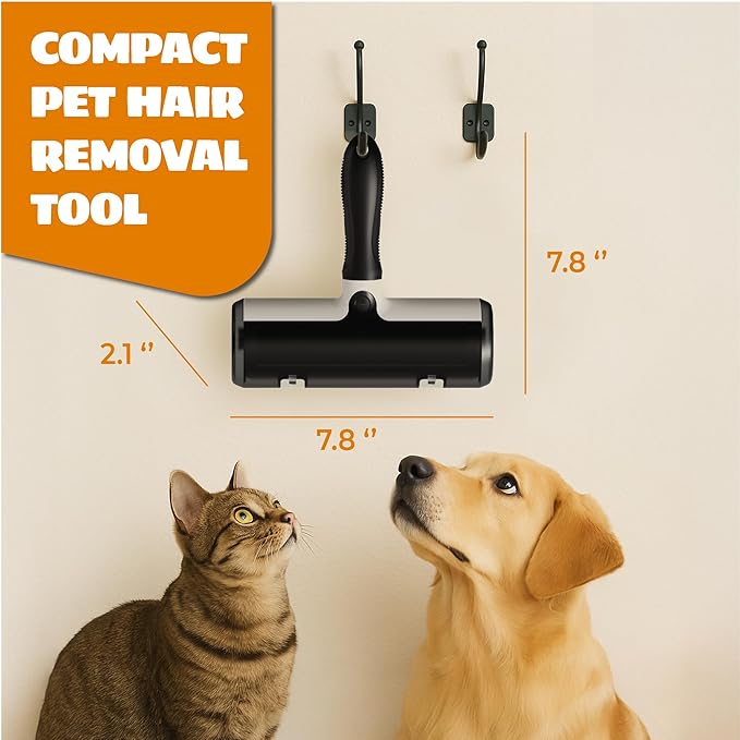Pet Hair Remover with Fur Collector - Easy to Use Pet Hair Removal Tool - Cat &amp; Dog Hair Remover for Couch, Furniture, Clothes, Bedding, Car - Reusable Lint Roller