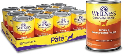 Wellness Complete Health Natural Wet Canned Dog Food Turkey &amp; Sweet Potato, 12.5-Ounce Can (Pack of 12)