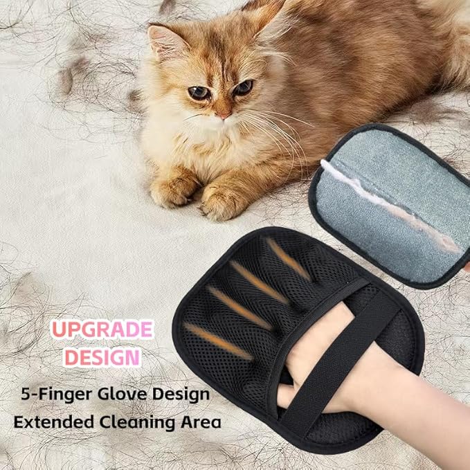 Pet Hair Removal Glove,Pet Hair Remover for Cat &amp; Dog,New Upgraded Electrostatic Gloves Pet Hair,Reusable Electro Static Pet Hair Remover Electrostatic Gloves &amp; Dog Hair Collector Keychain