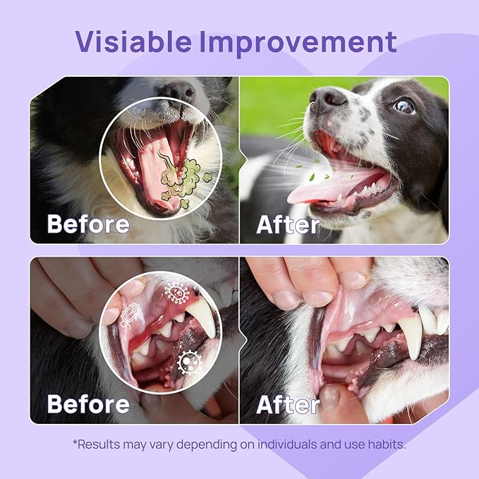 HICC PET Dog Dental Care Spray, Vet-Recommended Dog Breath Freshener, Soothing Bad Breath Caused by Plaque and Red Gums for Dogs &amp; Cats, Dog Gingivitis Treatment and Prevent Oral Infections, 5.1 Fl Oz
