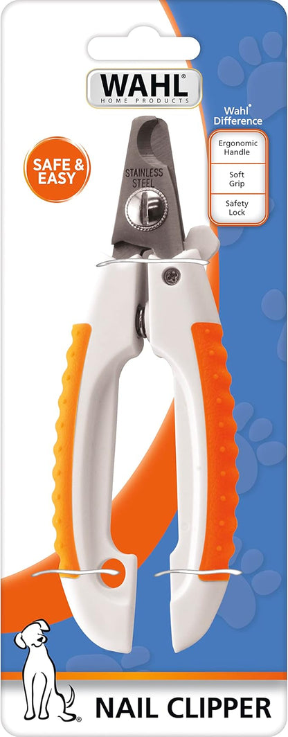 WAHL Pet Nail Clipper for Cutting Dog, Cat, &amp; Animal Claws with Razor Sharp Stainless Steel Blades &amp; Protective Safety Guard Locks for Safe Claw Care – Model 858448