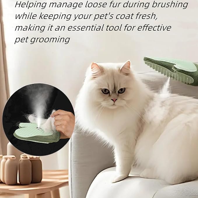 Pet Hair Remover Glove, All-in-One Grooming Mist Glove for Pets, Upgrade Efficient Pet Hair Remover Electrostatic Gloves Grooming Spray Comb, Gentle Deshedding Efficient for Dogs &amp; Cats (Green)