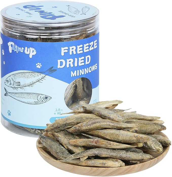 Freeze Dried Minnows Cat Treats – 100% Natural, Single-Ingredient Pet Snacks – Rich in Omega-3, Grain-Free – Healthy Training Rewards &amp; Meal Toppers for Dogs &amp; Cats, 2.8 oz