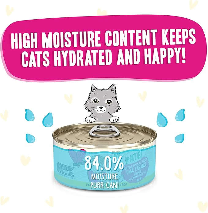 Weruva B.F.F. Play - Best Feline Friend Paté Lovers, Aw Yeah!, Chicken, Duck &amp; Turkey Take a Chance with Chicken, Duck &amp; Turkey, 5.5oz Can (Pack of 8)