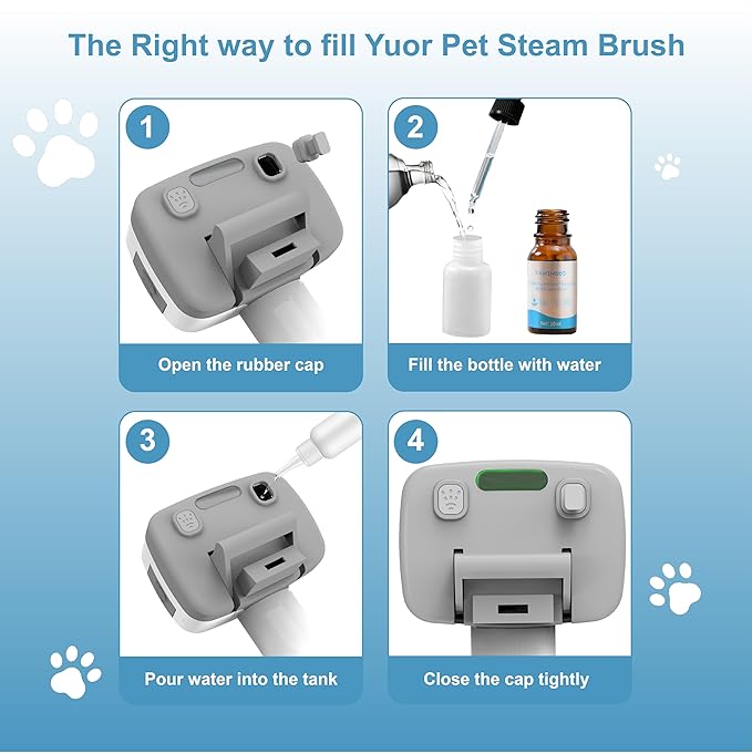 5 in 1 Pet Steam Brush for Dogs &amp; Cats – Self Cleaning, 3 Pet Brush for Smoothing, Dematting, Thinning – Shedding, Grooming &amp; Hair Removal, Includes Shampoo &amp; Storage Case (8.0"-promax)