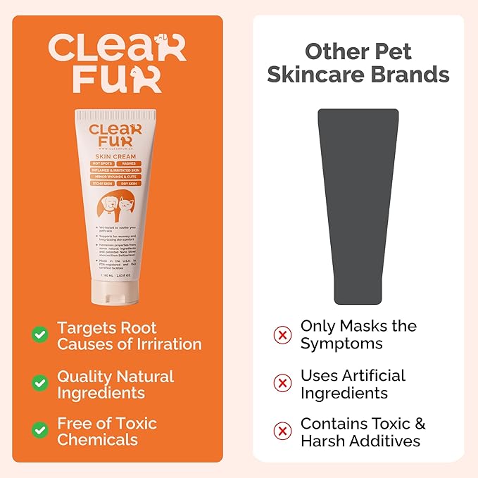 Hot Spot &amp; Itch Relief Skin Cream for Dogs &amp; Cats | Fast &amp; Lasting Relief | Treats the Source | Natural Ingredients &amp; Colloidal Silver | Vet-Recommended | Safe &amp; Non-Toxic | Made in USA (2oz)