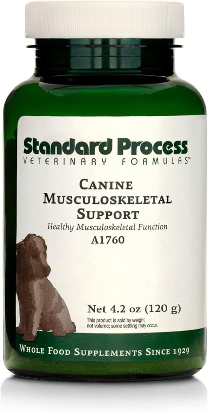 Standard Process Canine Musculoskeletal Support - Bone &amp; Joint Health Formula for Pets - Canine Musculoskeletal Support Supplement - Supplement for Dogs to Aid Joint Comfort &amp; Muscle Health - 120 g