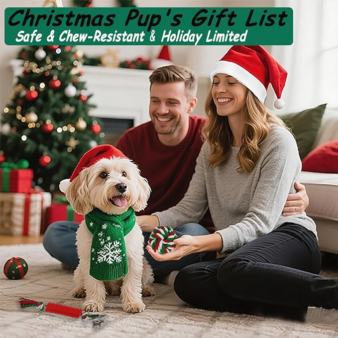 Dog Toys 15 Pack for Teeth Cleaning and Fun, Puppy Teething Chew Toys Tug Rope Squeaky Treat Balls &amp; Rubber Tous Bulk– Variety Dog Gifts Set Reduce Anxiety &amp; Save Furniture, Christmas