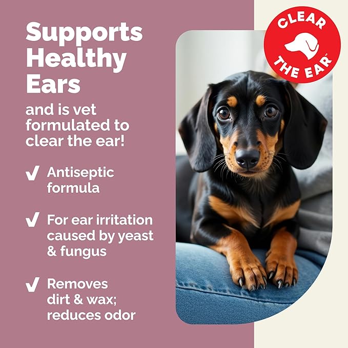 Vetnique Oticbliss Advanced Strength Medicated Dog Ear Infection Treatment, Antiseptic Ear Cleaner for Cat &amp; Dog Ear Cleaning Solution Chlorhexidine &amp; Ketoconazole (6oz Flush)