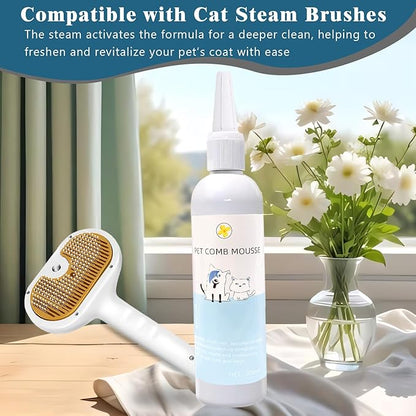 Pet Steam Brush Spray Refill for Dogs &amp; Cats – Pets Waterless Shampoo, 3-in-1 Grooming Spray Comb Mist, 2*Shampoo(Steam Brush not Included)