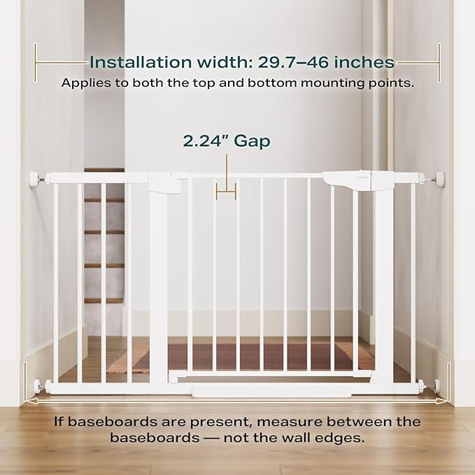 Cumbor 2 Pack 29.7-46" Baby Gate for Stairs, Mom&