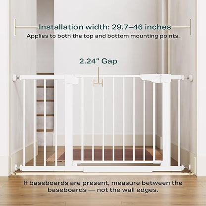 Cumbor 2 Pack 29.7-46" Baby Gate for Stairs, Mom&