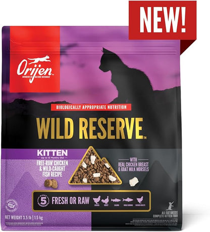 ORIJEN Wild Reserve Dry Cat Food Free-Run Chicken &amp; Wild-Caught Fish Kitten Recipe 3.5lb Bag