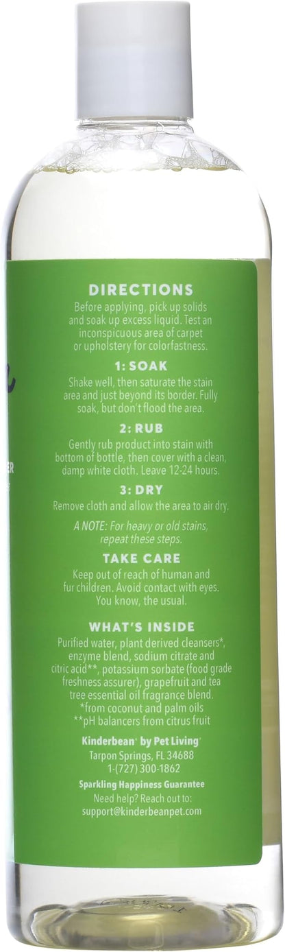 Dog &amp; Cat Urine Stain and Odor Eliminator for Carpet, Upholstery, Hard Floors - Single 24 oz., Grapefruit Tea Tree Scent, Enzyme Bio-Active Formula with Squeeze and Spray Top