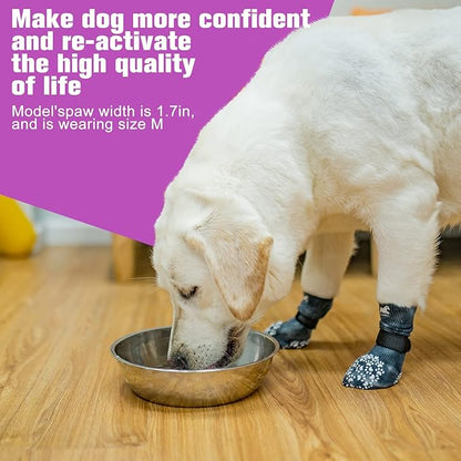 EXPAWLORER Anti Slip Dog Socks to Prevent Licking Paws, Dog Shoes for Hot Pavement, Dog Booties for Small Medium Large Senior Dogs, Traction Control Dog Boots &amp; Paw Protectors for Hardwood Floors