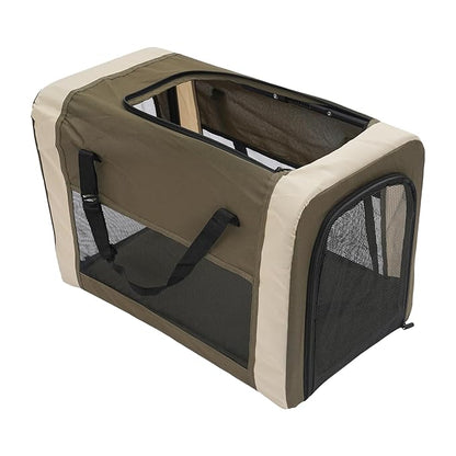 Foldable Pet Stroller for Small &amp; Medium Dogs, Double Dog &amp; Cat Stroller with 3-in-1 Travel System, Detachable Pet Carrier with Wheels for Cats and Dogs up to 77 lbs, Dark Green
