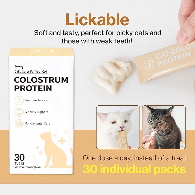Dr.by Cat Colostrum Protein Cat Supplement Immune Support Muscle Growth, Gentle on Digestion for Kittens, Adult&amp;Senior Cats with Goat Milk, Whey Protein Isolate, Colostrum Lickable Formula