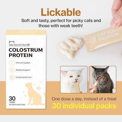 Dr.by Cat Colostrum Protein Cat Supplement Immune Support Muscle Growth, Gentle on Digestion for Kittens, Adult&amp;Senior Cats with Goat Milk, Whey Protein Isolate, Colostrum Lickable Formula
