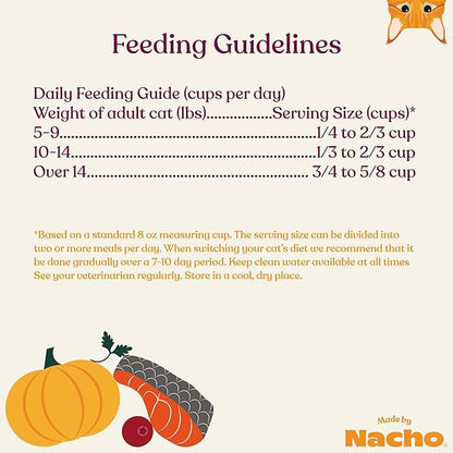 Made by Nacho Dry Cat Kibble 4lb Bag, High Protein Premium Cat Food with Freeze Dried Pieces, Sustainably-Caught Salmon, Whitefish &amp; Pumpkin, Limited Ingredients, Single Bag