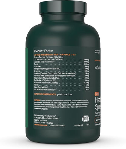VetriScience Healthy Spine &amp; Disc Easy-Open Capsules, Back &amp; Spinal Support Chondroitin &amp; Taurine Supplement for Dogs, Perfect for Dachshunds, Corgis, Frenchies &amp; More, 180 Count