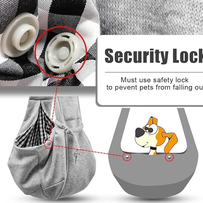 Tomkas Small Dog Sling Carrier - Classic Pocket &amp; Classic Strap - for 3-10 lbs Pets(Grey)
