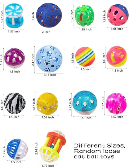 15-Pack Cat Toy Balls for Indoor Cats and Kittens (1.5&
