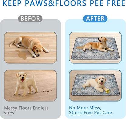 Washable Pee Pads for Dogs 2 Pack, Absorbent Reusable Puppy Pads Waterproof, Leakproof &amp; Non-Slip Whelping Pad, Potty Training Pads for Dogs Playpen Mat 24x36