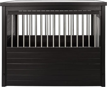New Age Pet ECOFLEX Dog Crate End Table - Furniture-Style Pet Crate for Crate Trained Dogs - Stainless Steel Tubing &amp; a Latched Closure - 10 Year Manufacturer&