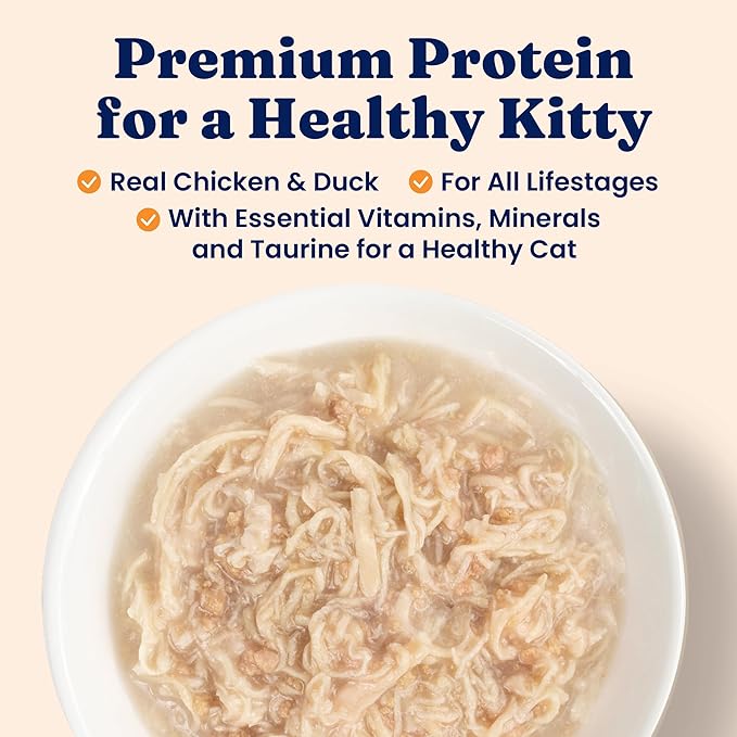 Solid Gold Wet Cat Food Shreds in Gravy - Healthy Canned Cat Food Made w/Real Chicken &amp; Duck Shreds, Vitamins &amp; Minerals - Grain Free &amp; Gluten Free Canned Meals for Cats &amp; Kittens - 24ct/3oz Can