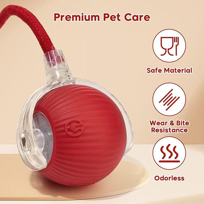 Interactive Cat Toy Dog Toy, Electric Automatic Rolling Moving Toys, Self Activated Play Smart Rolling Ball for Cats &amp; Dogs, Chase Teaser Pet Ball for Bored Indoor Cats/Kittens/Dogs, Rechargeable