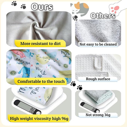 27.6" Cat Wrap for Grooming-Premium Cat Grooming Wrap Cat Restraint for Nail Clipping, Self-Adherent Soft Cat Blanket to Wrap Cat Anti-Scratch Anti-Escape Grooming Bag (White, XL(Within 17lbs))-
