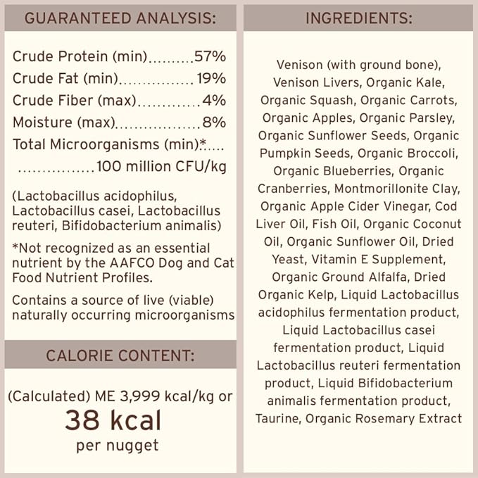 Primal Freeze Dried Raw Dog Food Nuggets, Venison, Complete &amp; Balanced Meal, Also Use as Topper or Treat, Premium, Healthy, Grain Free, High Protein Raw Dog Food, 5.5 oz