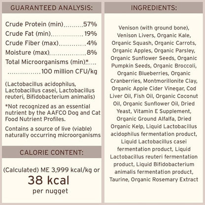 Primal Freeze Dried Raw Dog Food Nuggets, Venison, Complete &amp; Balanced Meal, Also Use as Topper or Treat, Premium, Healthy, Grain Free, High Protein Raw Dog Food, 14 oz