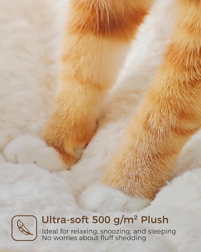 Modern Cat Tree for Large Cats, Wood Cat Tower for Indoor Cats, Real Branch Luxury Cat Furniture with Super Large Cozy Condo and Hammock &amp; Scratching Post, Top Basket, White