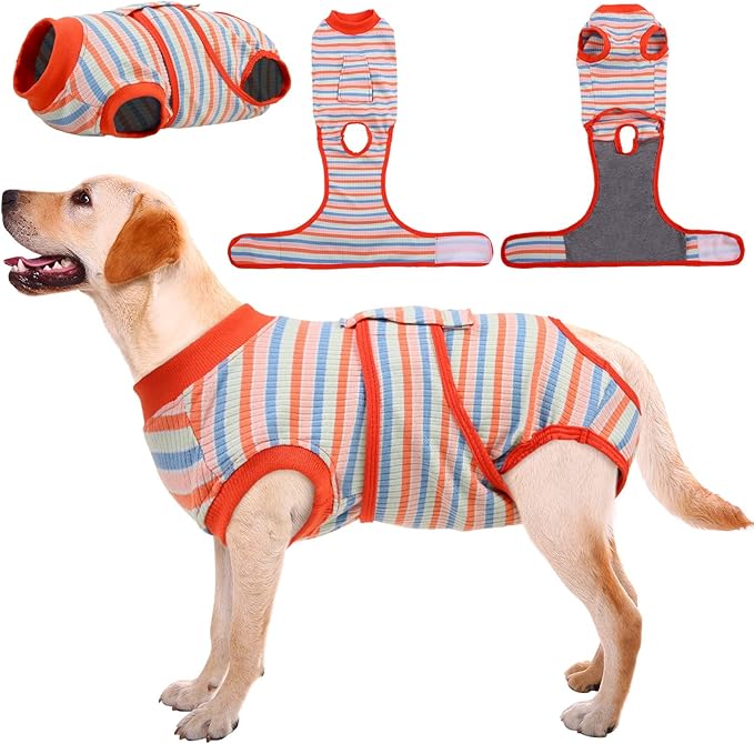 Kuoser Recovery Suit for Dogs Cats After Surgery, Professional Pet Recovery Shirt Dog Abdominal Wounds Bandages, Substitute E-Collar &amp; Cone,Prevent Licking Dog Onesies Pet Surgery Recovery Suit