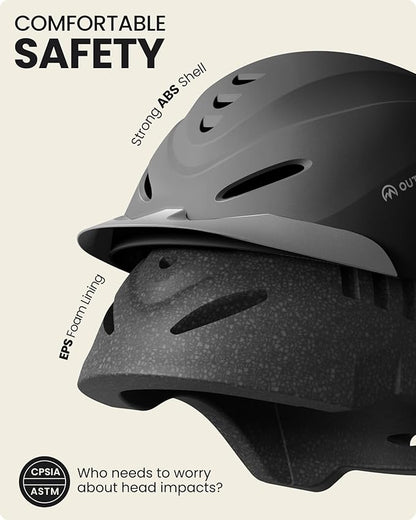 OutdoorMaster Equestrian Helmet, Horse Riding Helmet with Sun Visor and Excellent Ventilation, Adjustable Safe Helmet for Men, Women &amp; Youth