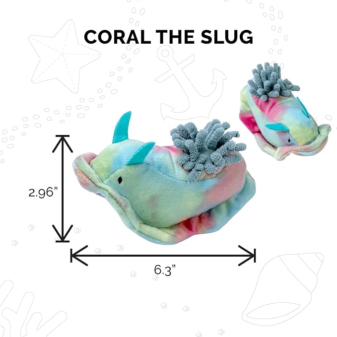 Furhaven 2-Pack Cat Toys w/ 2x Catnip Bags for Indoor Cats, Washable &amp; Durable w/ Refillable Catnip Pocket - Plush Sea Slug Cat Toy Set - Blue/Tie Dye, Set of 2