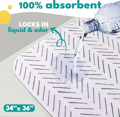 NALALAS Large Washable Pee Pads for Dogs | Reusable, Waterproof &amp; Ultra Absorbent Puppy Pads | Dog Pee Pads, Anti-Slip, Leakproof &amp; Quick Dry Pet Training Mat | Whelping Pad, Puppy Mat &amp; Crate Pad