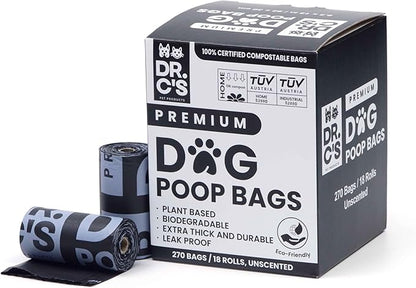 100% Certified Compostable Dog Poop Bags - Dr. C&