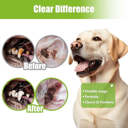 Pet Dental Care Finger Wipes, 60 Counts Teeth Cleaning Finger Wipes for Dogs &amp; Cats, Reduces Plaque &amp; Tartar Disposable Gentle Cleaning &amp; Gum Care Pet Wipes