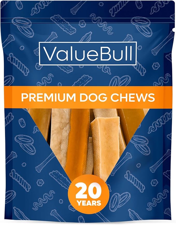ValueBull Himalayan Yak Cheese Dog Chews, Medium, 10 ct - Long Lasting for Aggressive Chewers, All Natural, Healthy &amp; Safe, Low Odor Nepal Yak Milk Chews