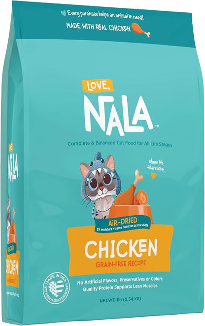 LOVE, NALA - Chicken Air Dried Cat Food - Award Winning - Made in USA - Complete &amp; Balanced Cat Food for All Life Stages- 1 Bag - 1 lb.