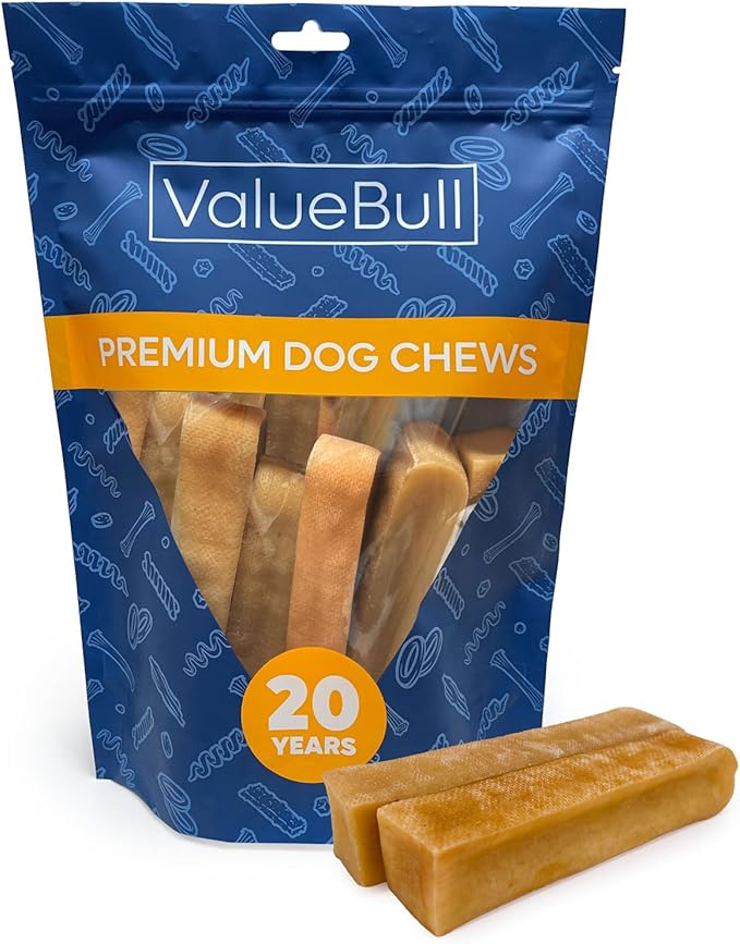 ValueBull Himalayan Yak Cheese Dog Chews, Extra Large, 10 ct - Long Lasting for Aggressive Chewers, All Natural, Healthy &amp; Safe, Low Odor Nepal Yak Milk Chews