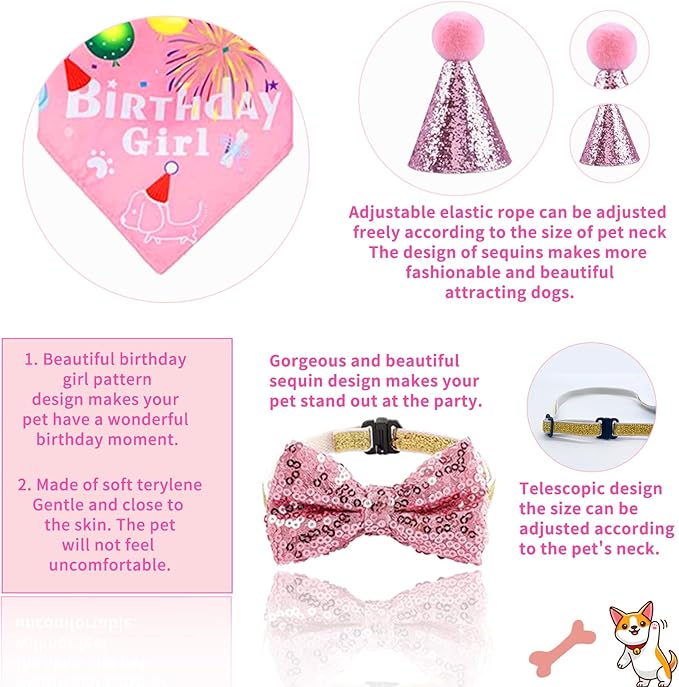 Dog Party Supplies Decorations - Cute Bandana, Let&