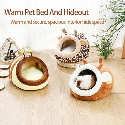 Guinea Pig Bed House &amp; Hideout for Rat Bearded Dragon Hedgehog Ferret to Sleep and Hide, Guinea Pig Cage Accessories Habitat Décor (Large, 3.Pig)
