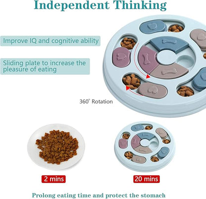 DR CATCH Dog Puzzle,Dogs Food Toys for IQ Training &amp; Mental Enrichment,Dog Treat Puzzle(Blue)