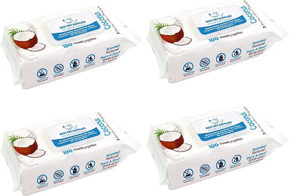 Best Pet Supplies Pet Wipes for Dogs - Dog Wipes Cleaning Deodorizing, Grooming, for Coats, Ears, Paws - Moisturizing Coconut, 400 Count