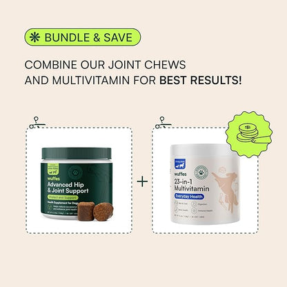 Wuffes Hip and Joint Supplement for and 23-in-1 Multivitamin Bundle for Dogs (Small &amp; Medium Breed)
