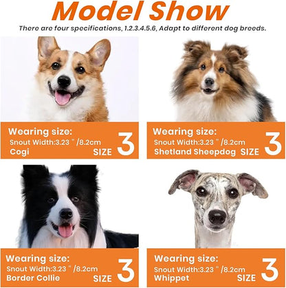 Dog Muzzle – Lightweight Breathable Basket Muzzle, Anti-Biting &amp; Chewing, Adjustable Fit for Small, Medium &amp; Large Dogs(Size 3)