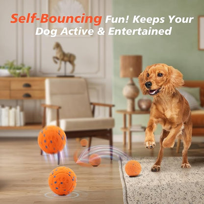 Interactive Dog Ball Toy, Automatic Moving Bouncing Rotating Smart Ball with 3 Modes, Durable E-TPU Material for Medium &amp; Large Dogs, IP54 Waterproof Stimulation Toy to Keep Dog Busy &amp; Active
